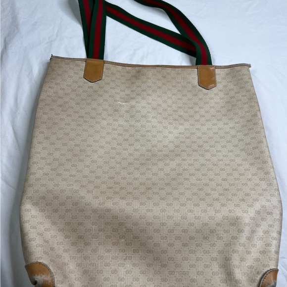 Gucci Beige GG Monogram Large Tote With Front Pocket Beige Logo Bag A501023 - Picture 2 of 13
